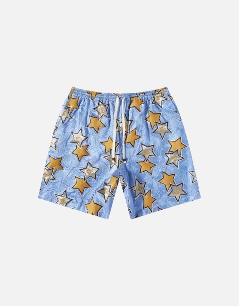 GG GOLD STAR LOGO SHORTS AZURE BLUE