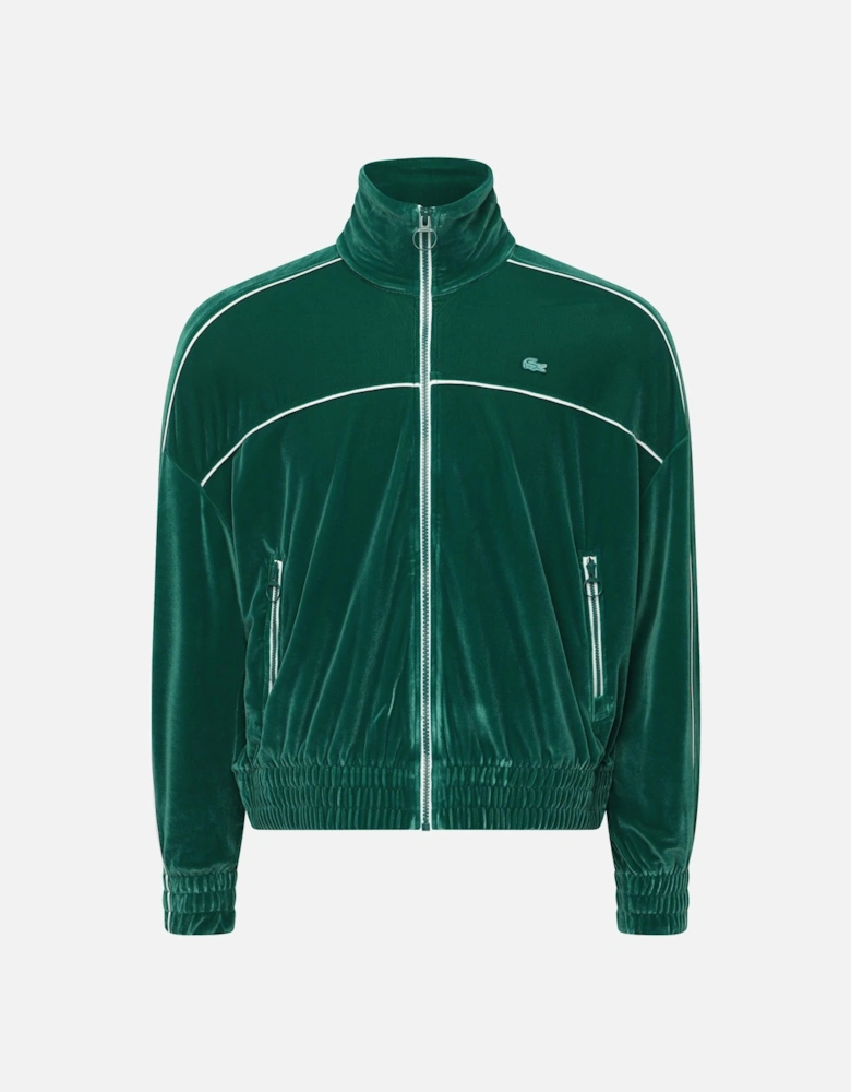 Oversized Zipped Velour Sweatshirt