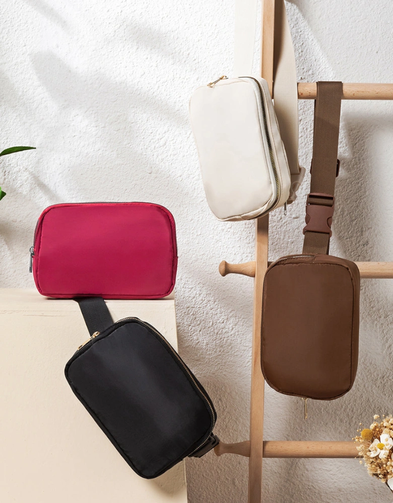 Red Waterproof Zipped Crossbody Chest Bag 20*5*14cm