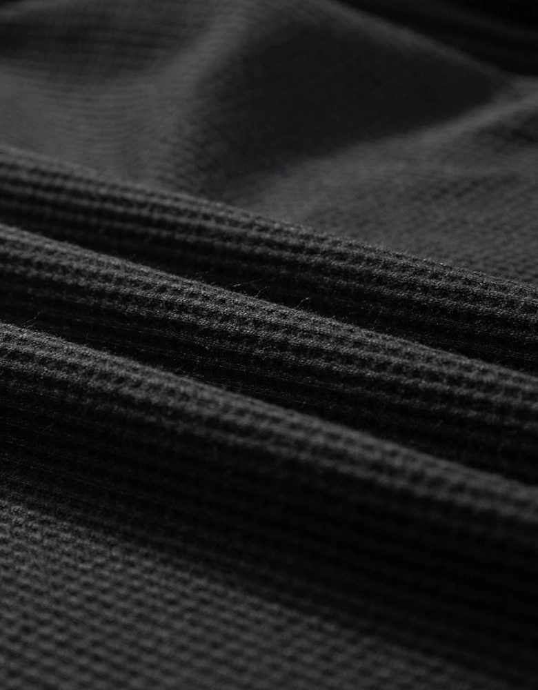 Black Lace Long Sleeve Textured Pullover