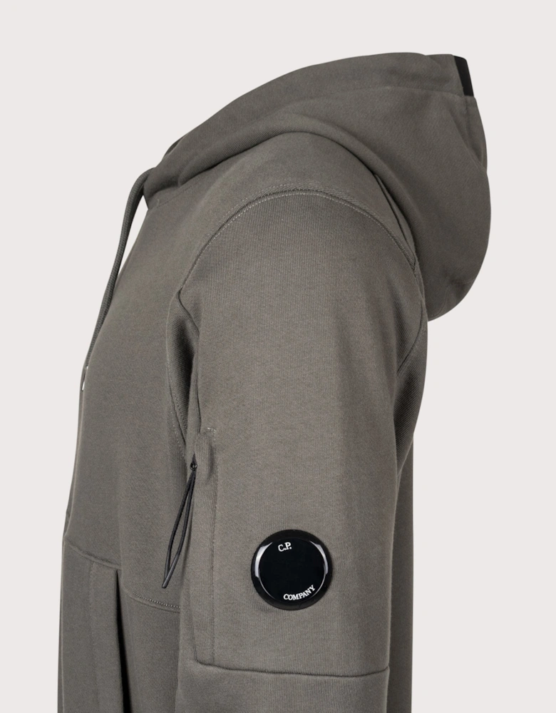 Diagonal Raised Fleece Lens Hoodie
