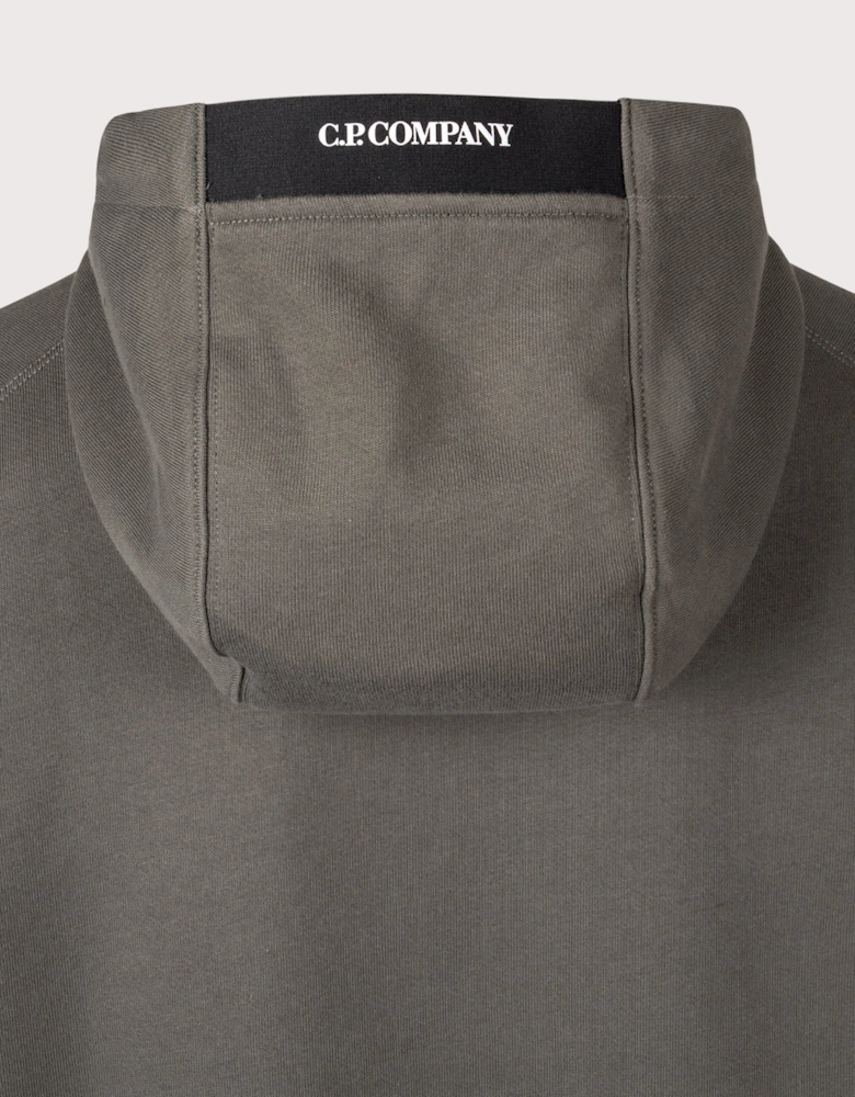 Diagonal Raised Fleece Lens Hoodie