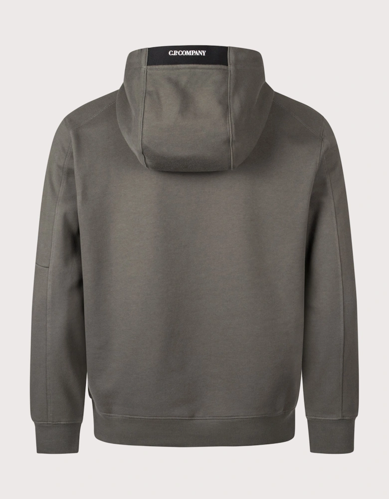 Diagonal Raised Fleece Lens Hoodie