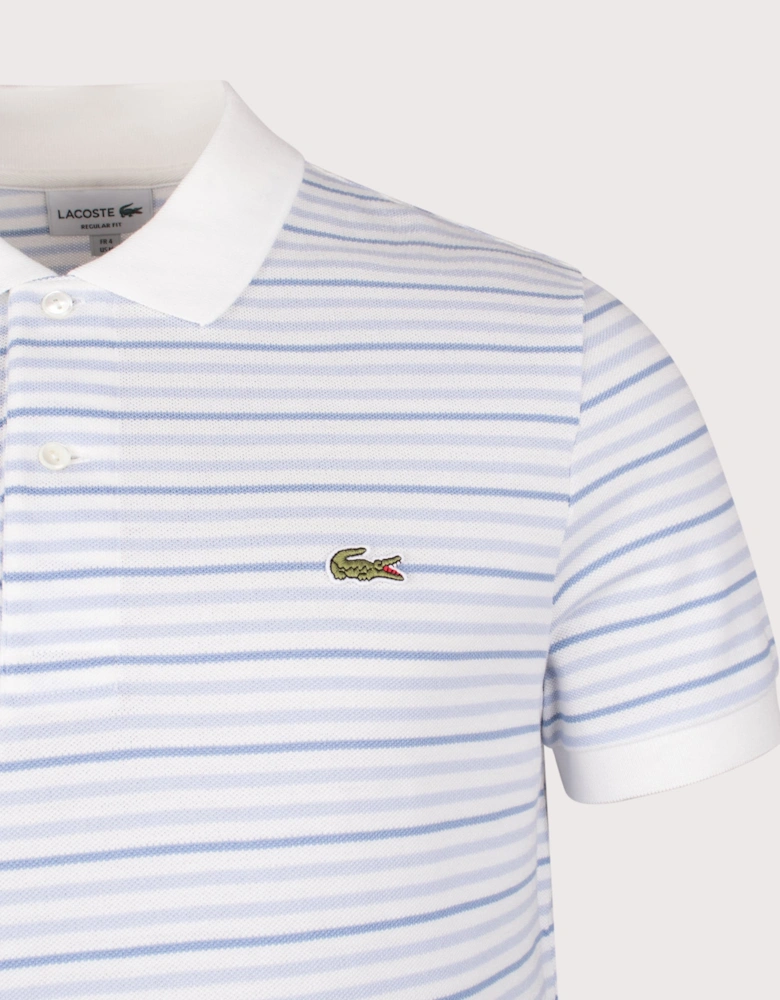 Rib Collar Striped Polo Shirt