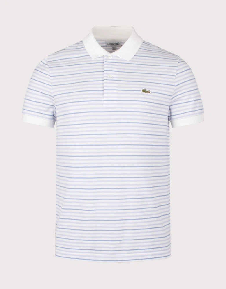 Rib Collar Striped Polo Shirt