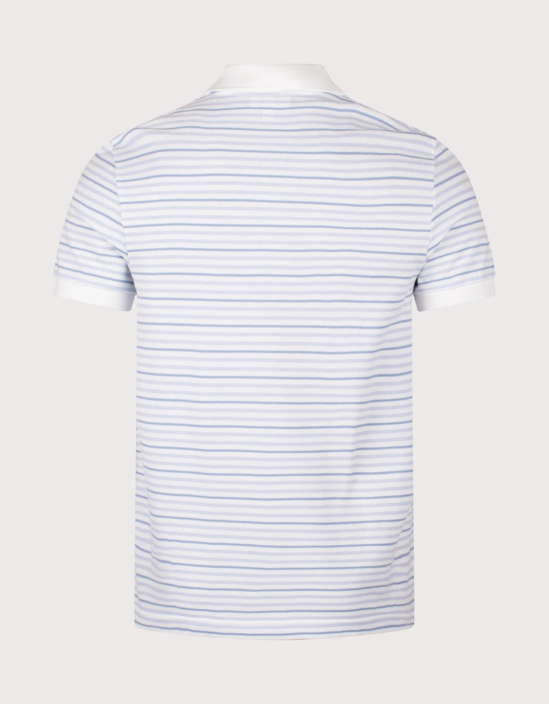 Rib Collar Striped Polo Shirt