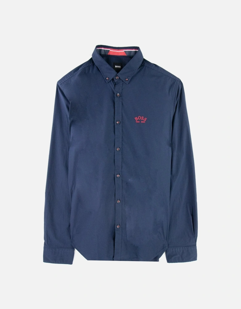 Stretch Regular Fit L/s Shirt Navy 410