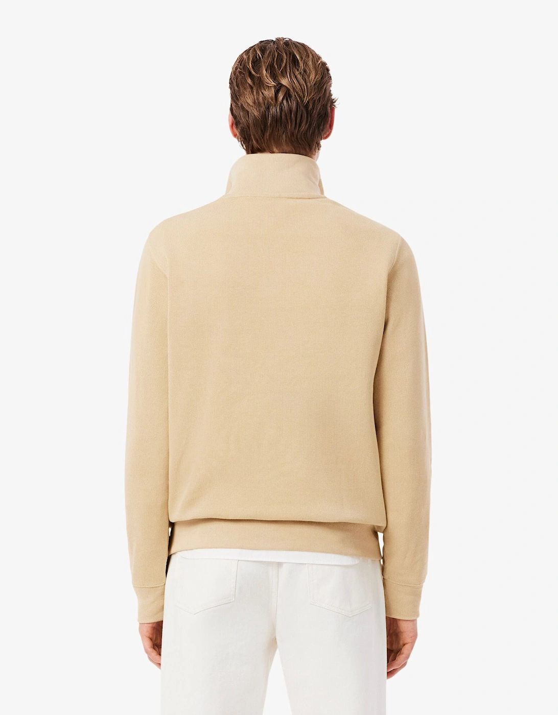 Zippered Stand-Up Collar Cotton Sweatshirt - Millet 8XF