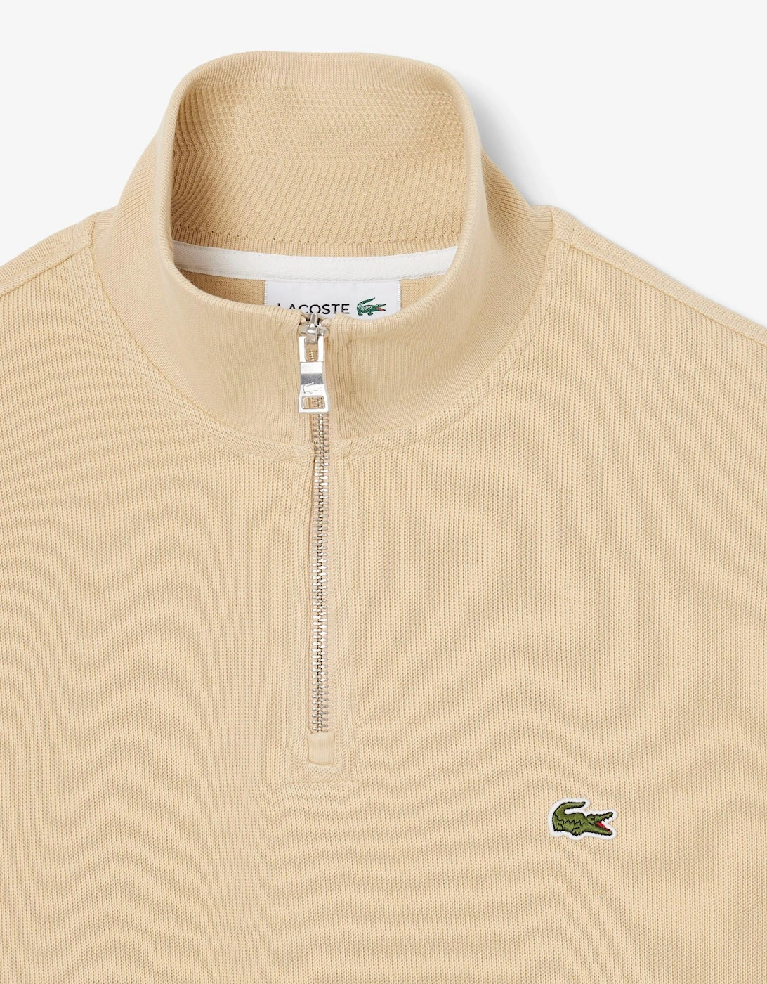 Zippered Stand-Up Collar Cotton Sweatshirt - Millet 8XF