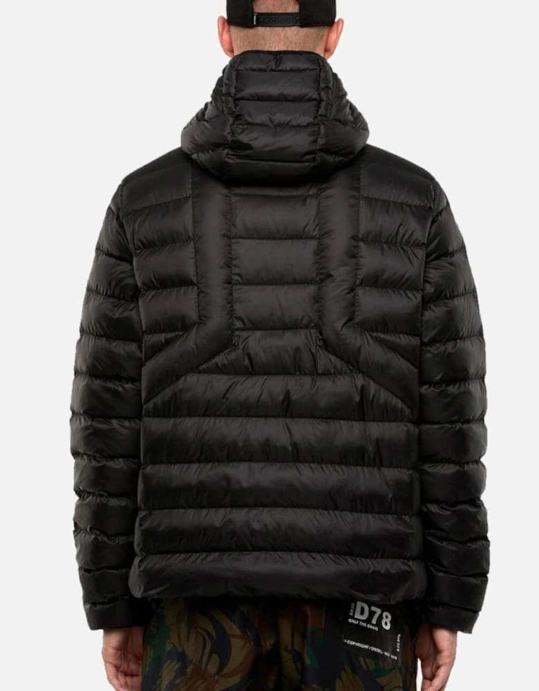 W-Dwain Puffer Hooded Black Jacket