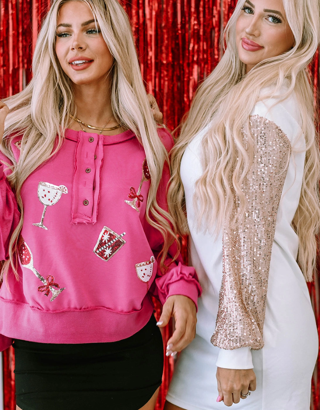 White Sequin Puff Sleeve Shift Mini Dress