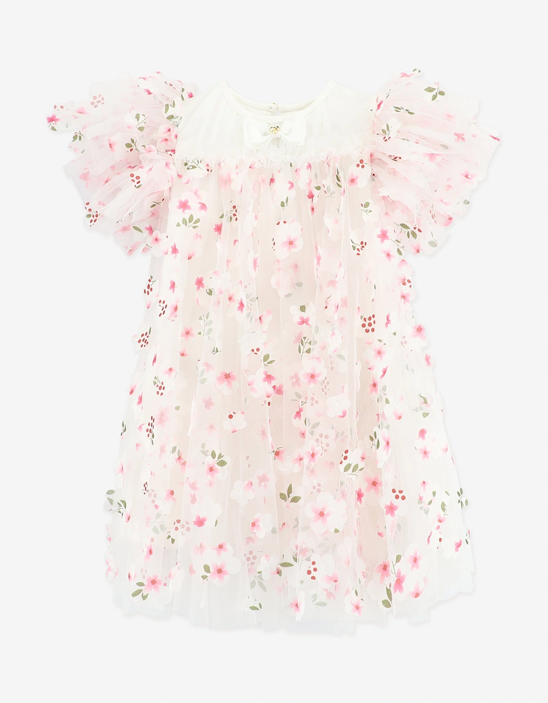 Angels Face Girls Marlowe Petal Tulle Dress in White, 6 of 5