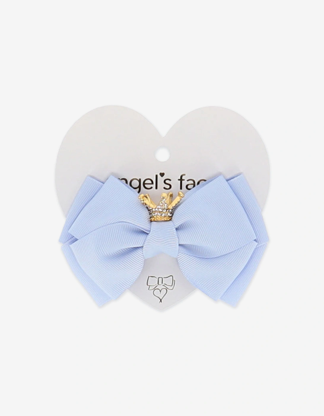 Angels Face Girls Big Bow with Crown in Blue
