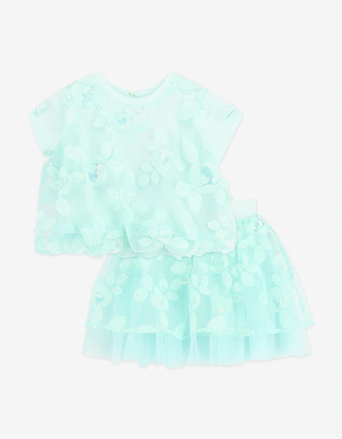 Angels Face Girls Michelle Embroidered 3D Bud Skirt Set in Blue, 7 of 6