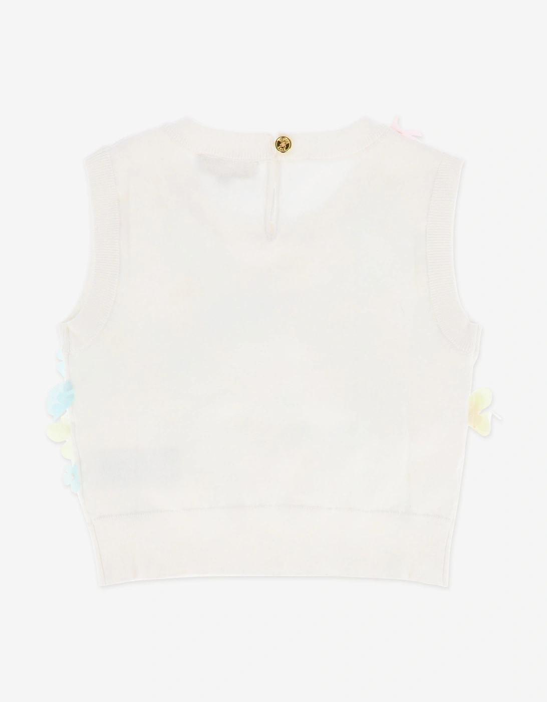 Angels Face Girls Morag 3D Multi Flower Knitted Top in White