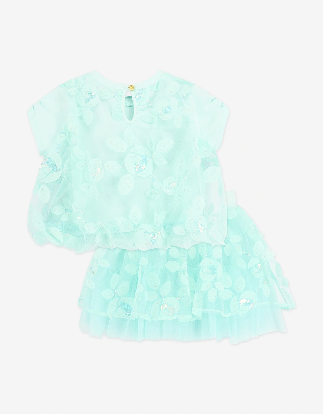 Angels Face Girls Michelle Embroidered 3D Bud Skirt Set in Blue