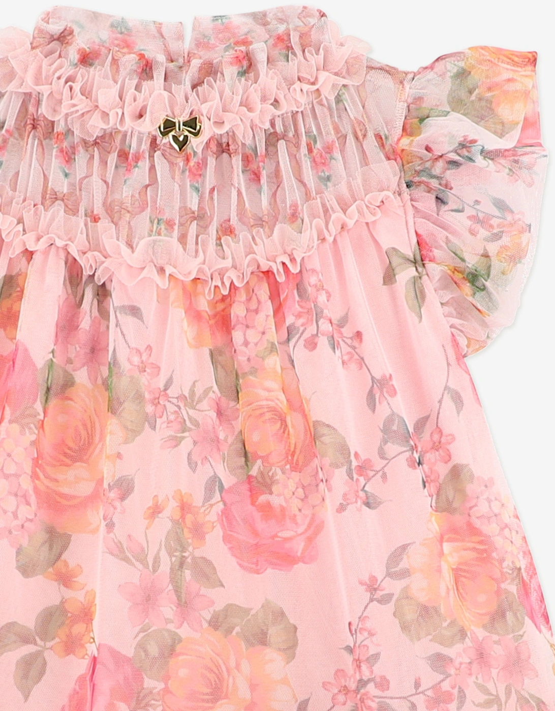 Angels Face Girls Marigold Mixed Bow Floral Dress in Pink