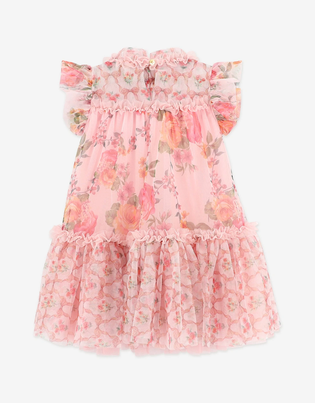 Angels Face Girls Marigold Mixed Bow Floral Dress in Pink