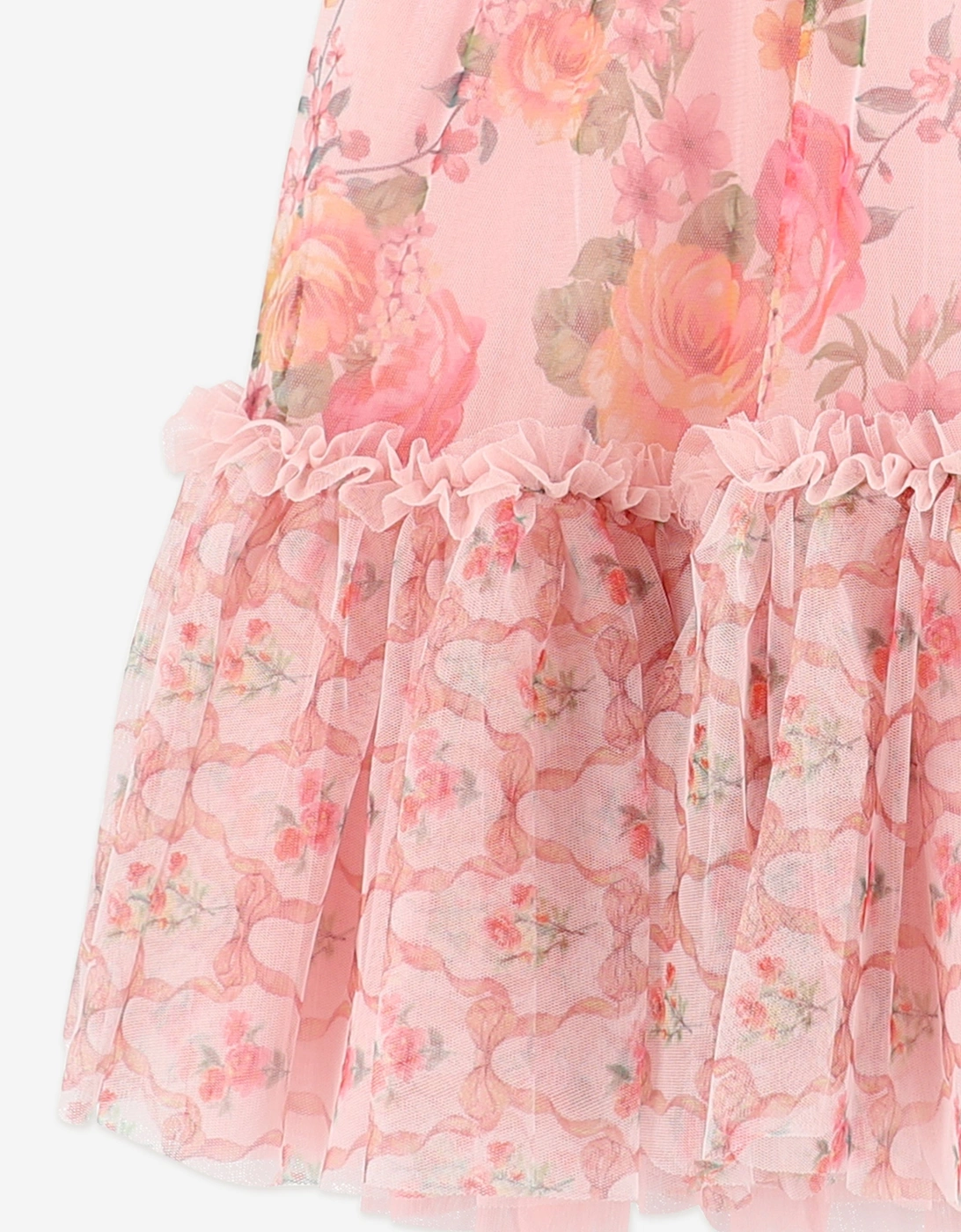 Angels Face Girls Marigold Mixed Bow Floral Dress in Pink