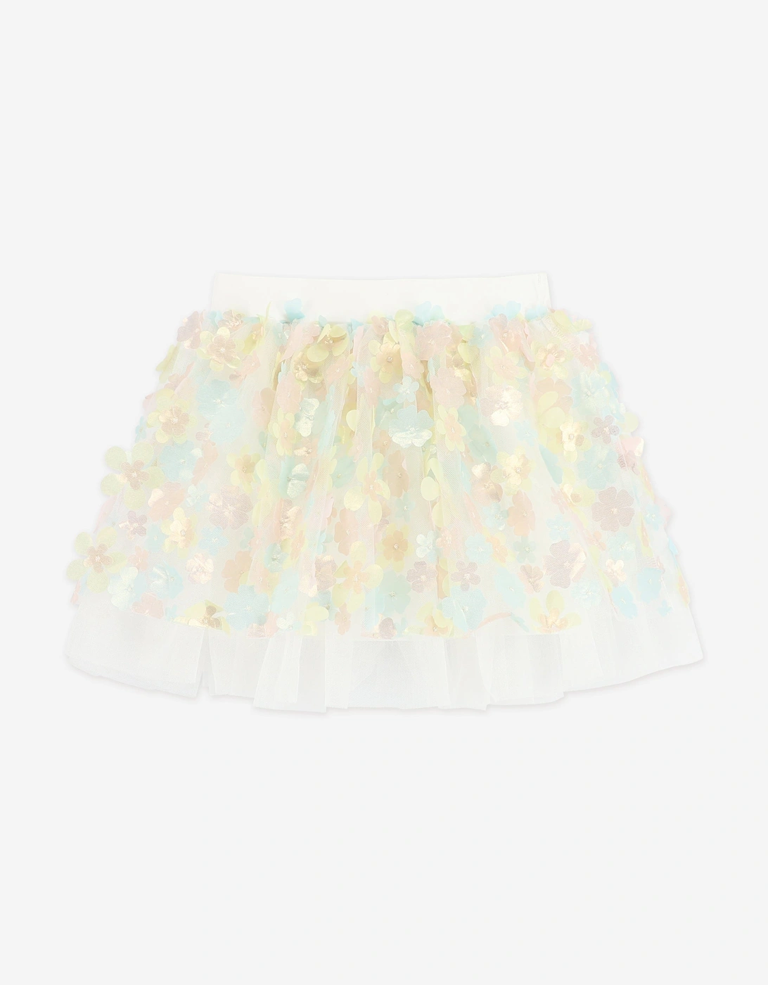 Angels Face Girls Blossom 3D Multi Flower Skirt in White