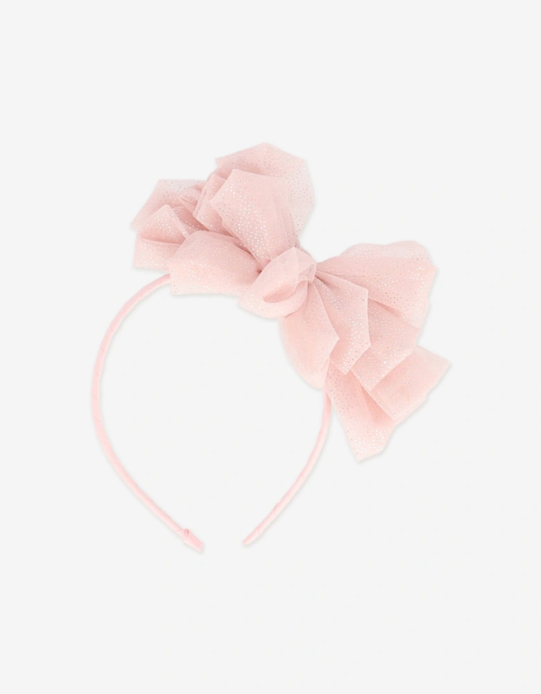 Angels Face Girls Gladys Sparkle Tulle Headband in Pink