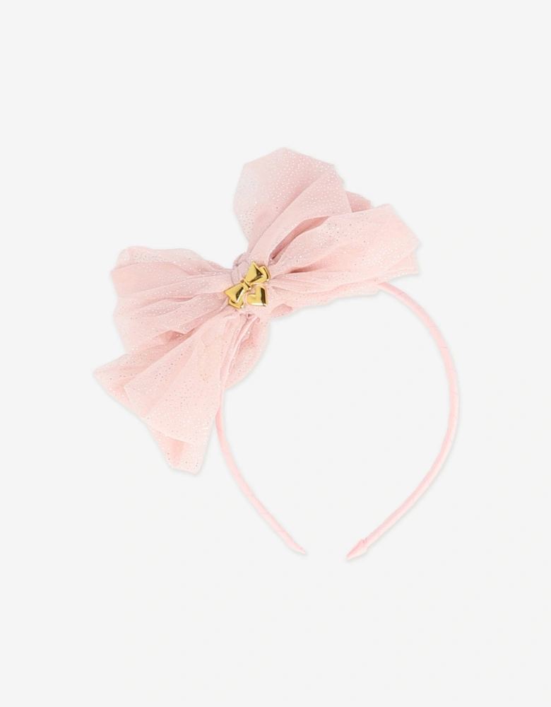 Angels Face Girls Gladys Sparkle Tulle Headband in Pink