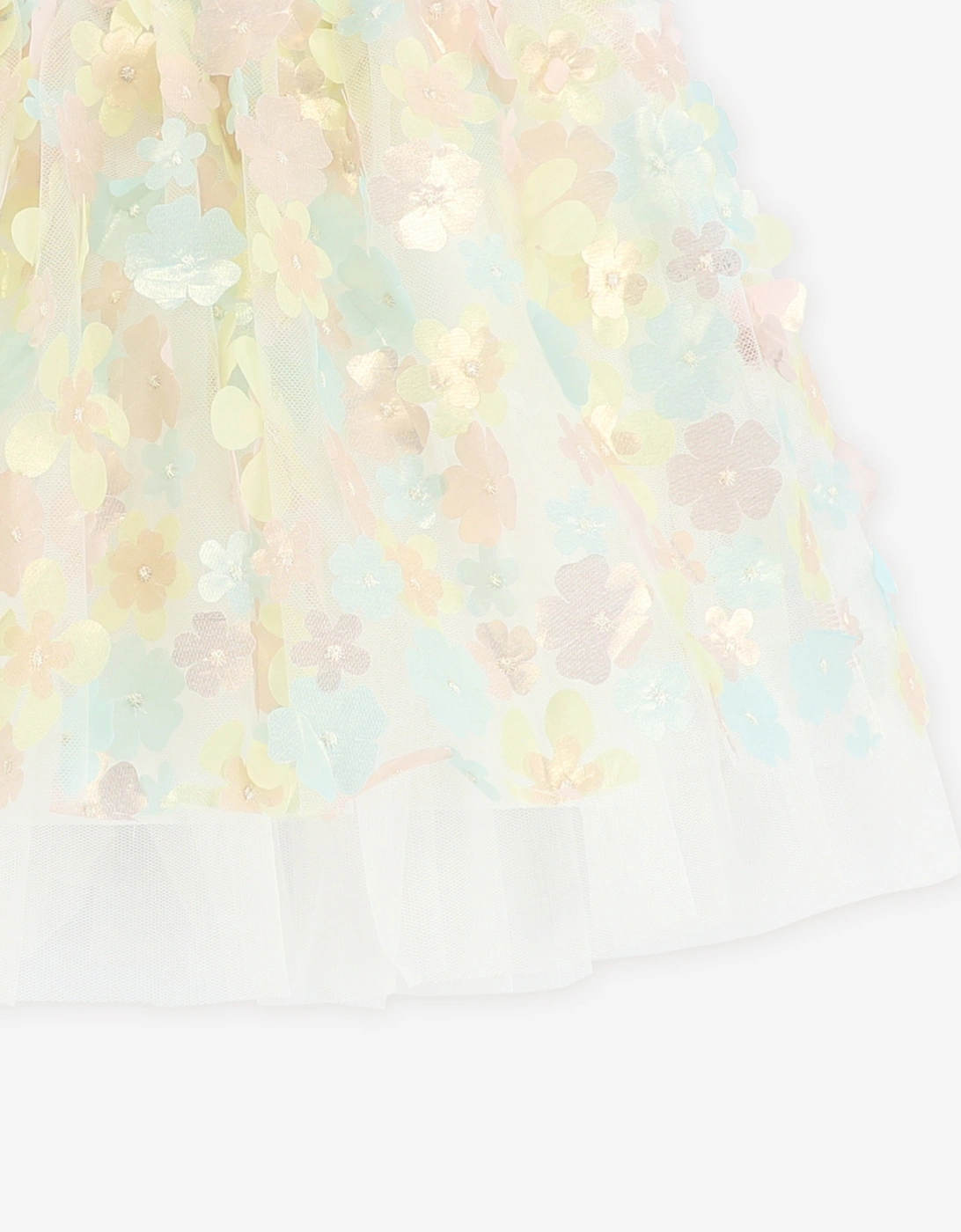 Angels Face Girls Blossom 3D Multi Flower Skirt in White