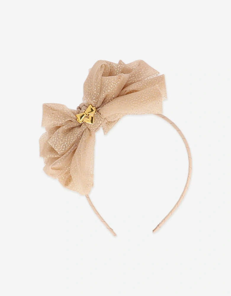 Angels Face Girls Gladys Sparkle Tulle Headband in Gold