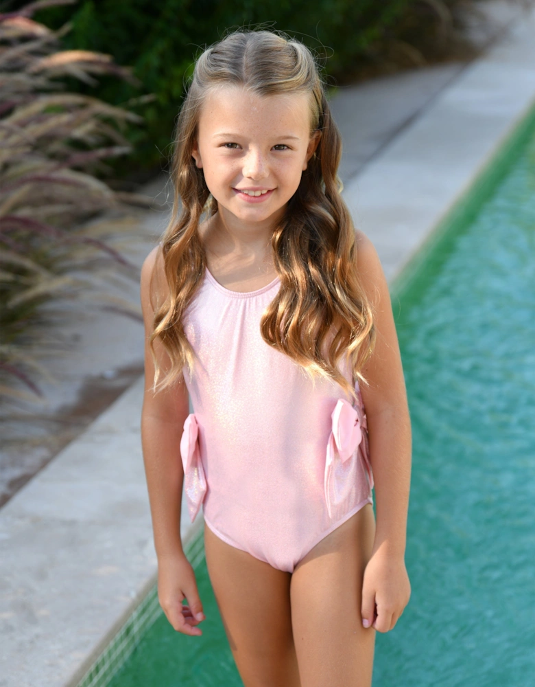 Angels Face Girls Carly Sparkle Swimsuit in Pink
