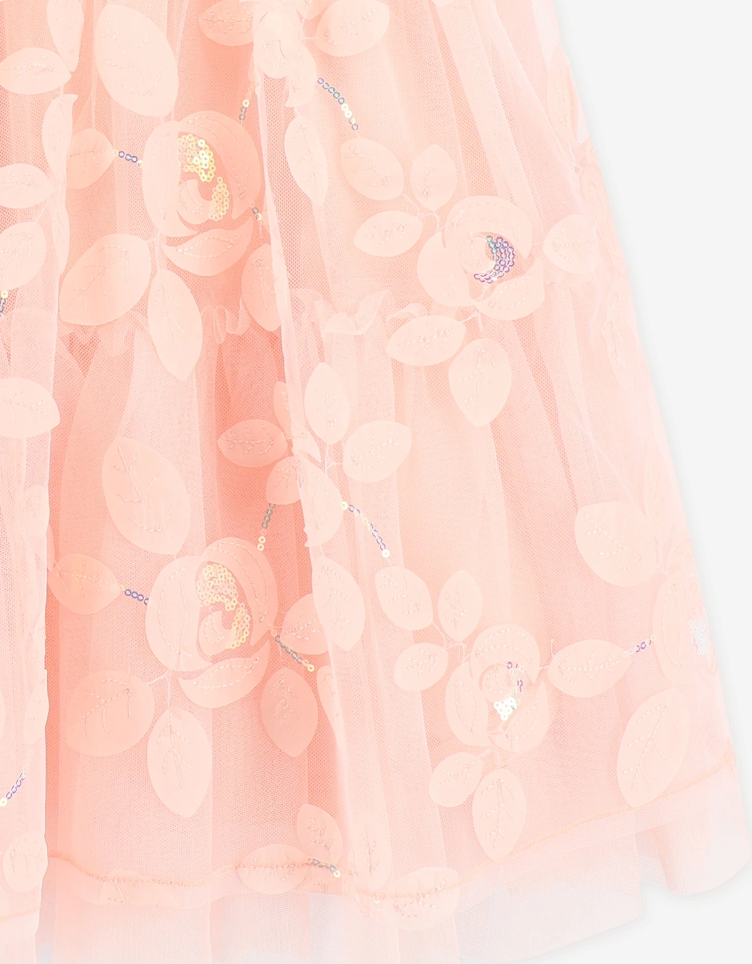 Angels Face Girls Lydia Embroidered 3D Bud Strappy Dress in Pink