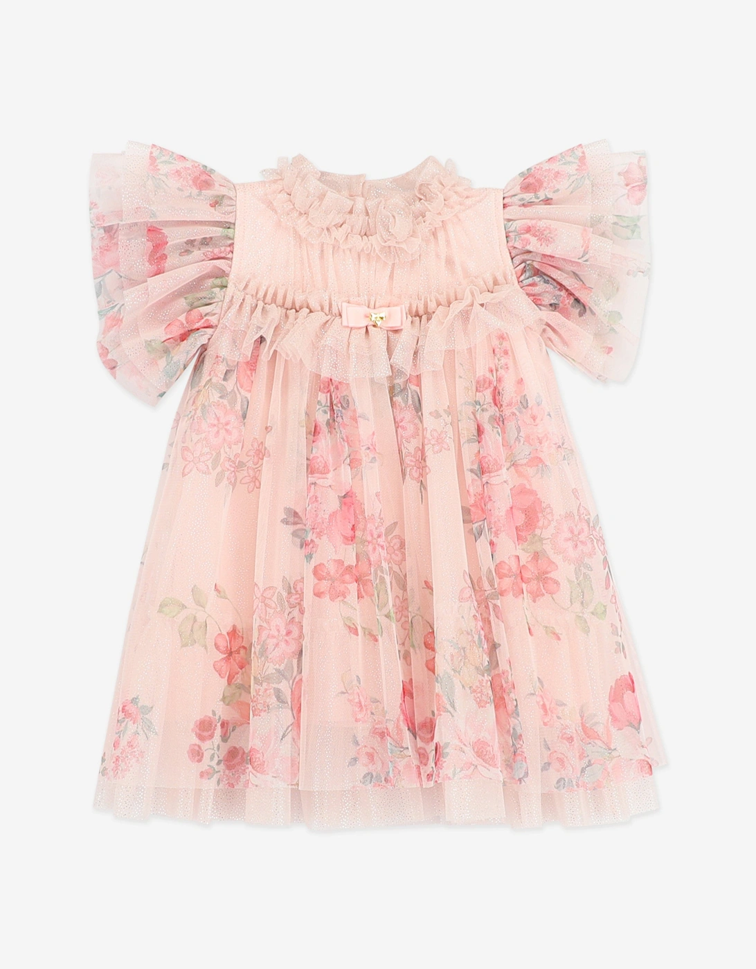 Angels Face Baby Girls Wendy Posy Print Tulle Dress in Pink, 5 of 4