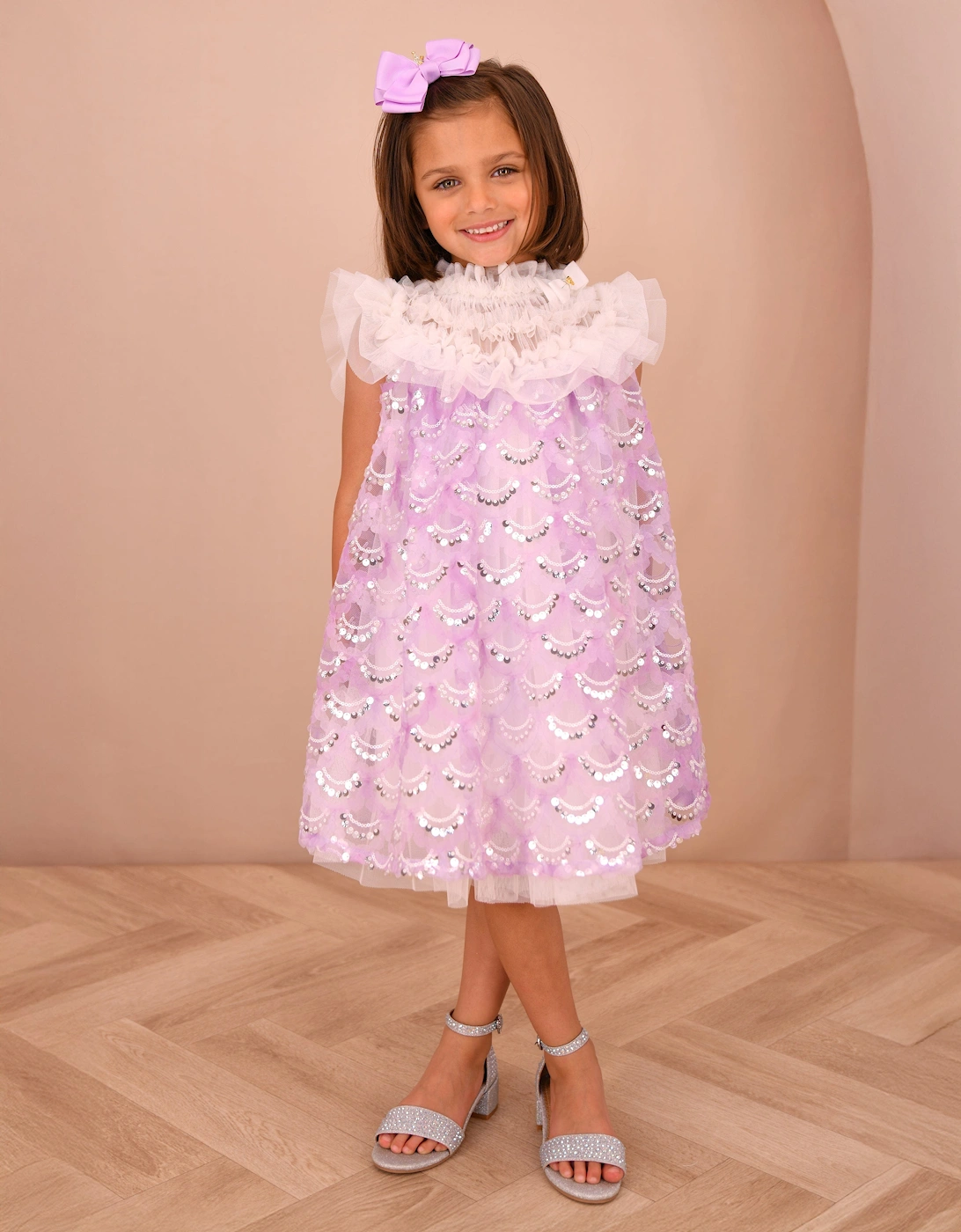 Angels Face Girls Dominique Sequin Dress in Purple