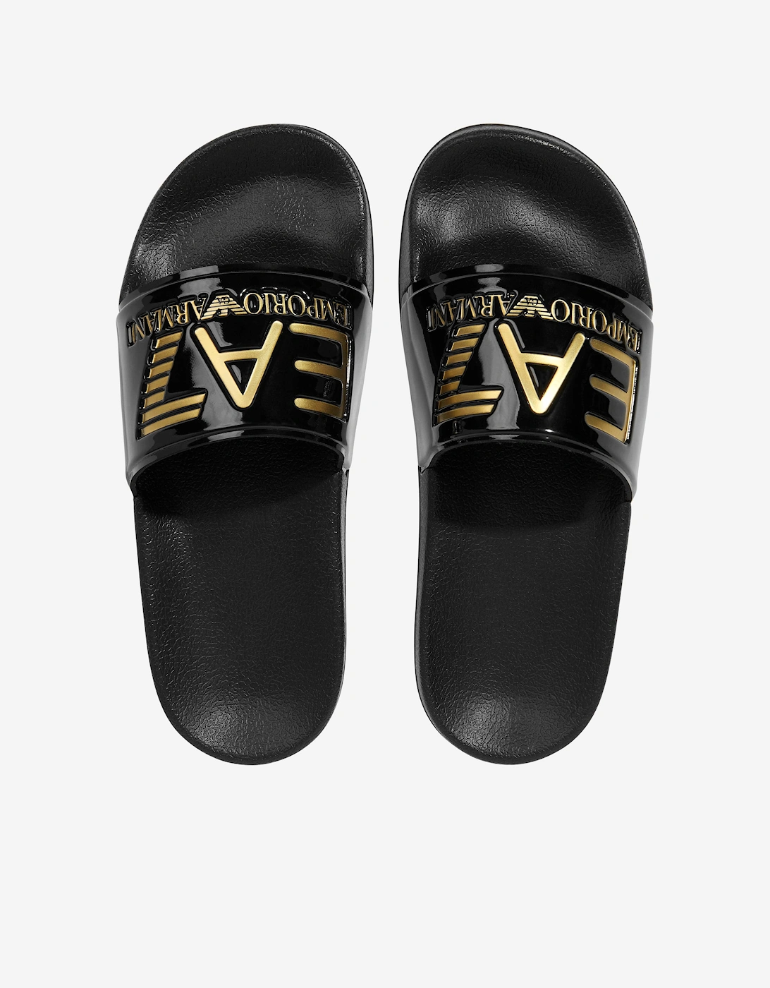 Emporio Armani Boys Logo Sliders in Black