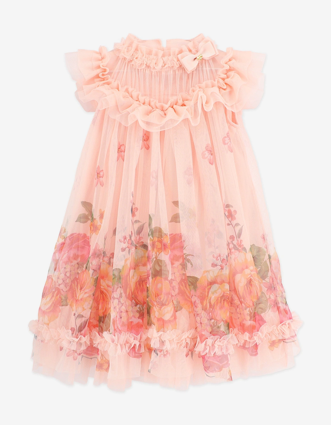 Angels Face Girls Dominique Roses Border Print Dress in Pink, 5 of 4