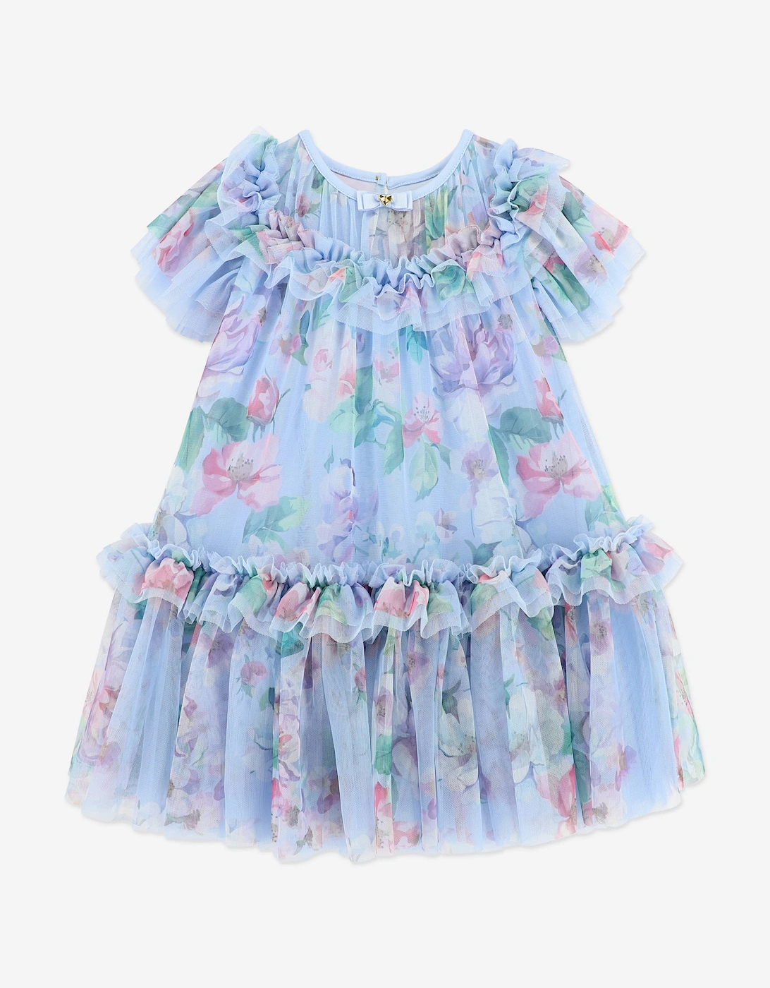 Angels Face Girls Victoria Garden Flower Ruffle Dress in Blue, 7 of 6