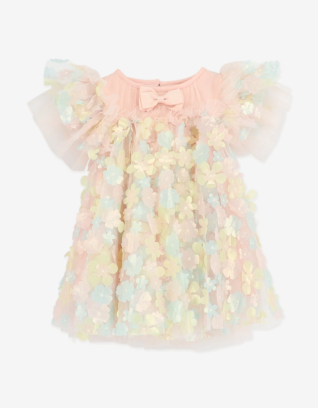 Angels Face Girls Marlowe 3D Multi Flower Tulle Dress in Pink, 5 of 4
