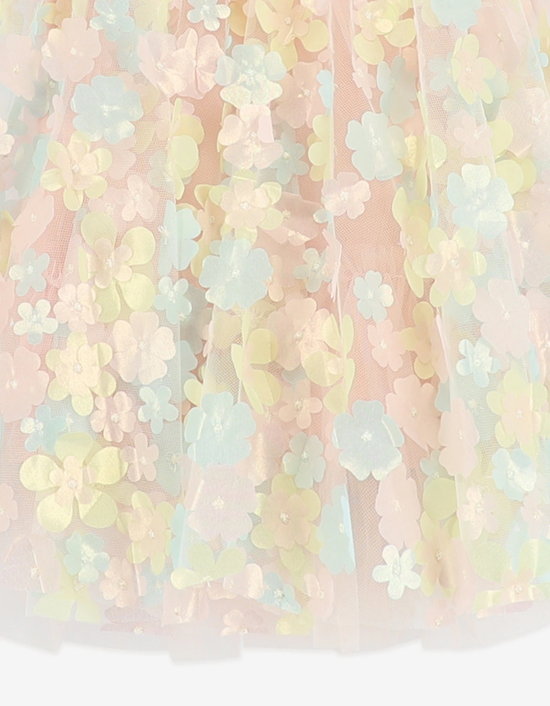 Angels Face Girls Marlowe 3D Multi Flower Tulle Dress in Pink