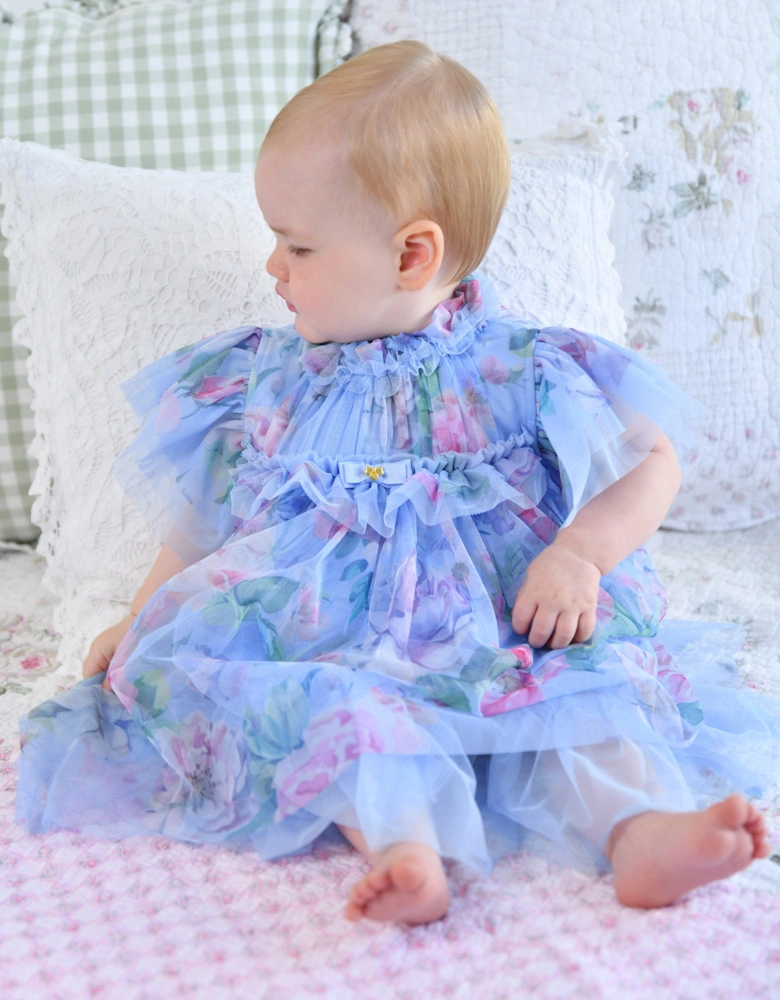 Angels Face Baby Girls Wendy Garden Flower Tulle Dress in Blue