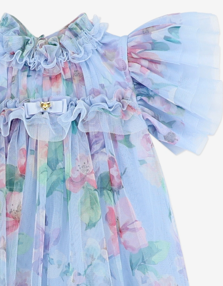 Angels Face Baby Girls Wendy Garden Flower Tulle Dress in Blue
