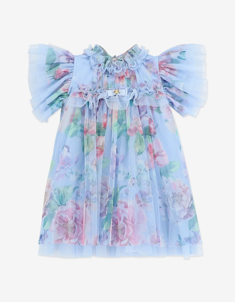 Angels Face Baby Girls Wendy Garden Flower Tulle Dress in Blue