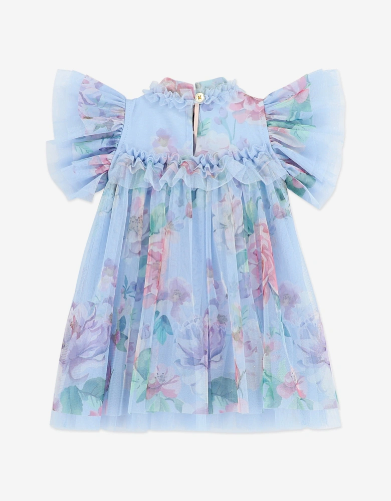 Angels Face Baby Girls Wendy Garden Flower Tulle Dress in Blue