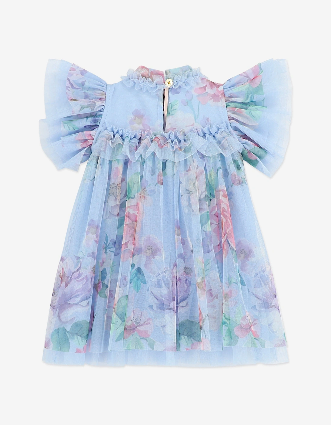 Angels Face Baby Girls Wendy Garden Flower Tulle Dress in Blue
