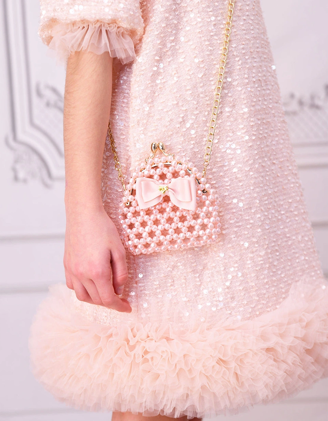 Angels Face Girls Sweetie Pearl Bag in Pink (11cm)