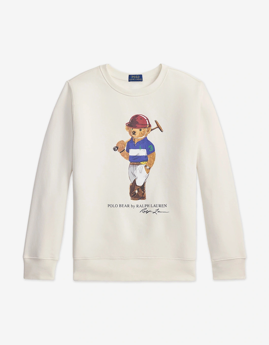 Boys Polo Bear Sweatshirt in White, 5 of 4