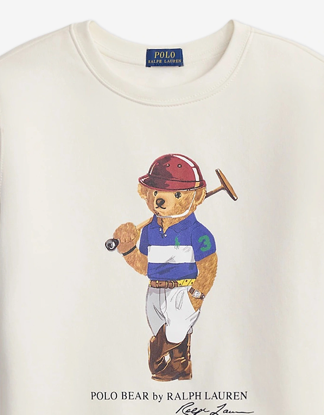Boys Polo Bear Sweatshirt in White