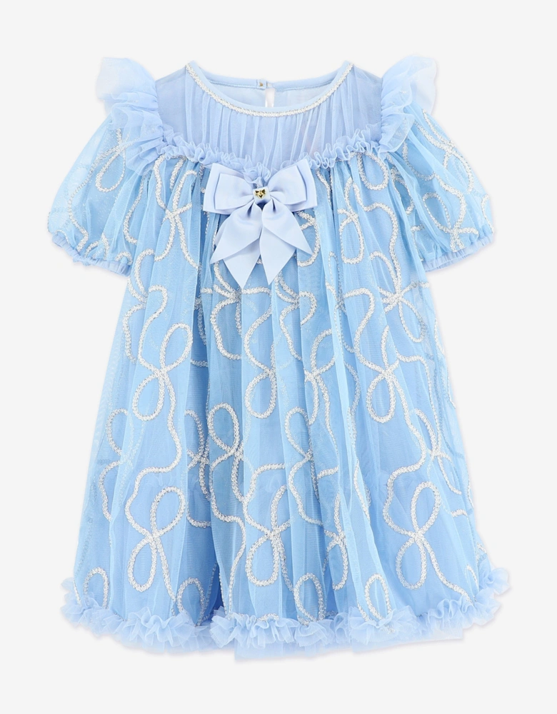 Angels Face Girls Isabella 3D Chain Tulle Dress in Blue