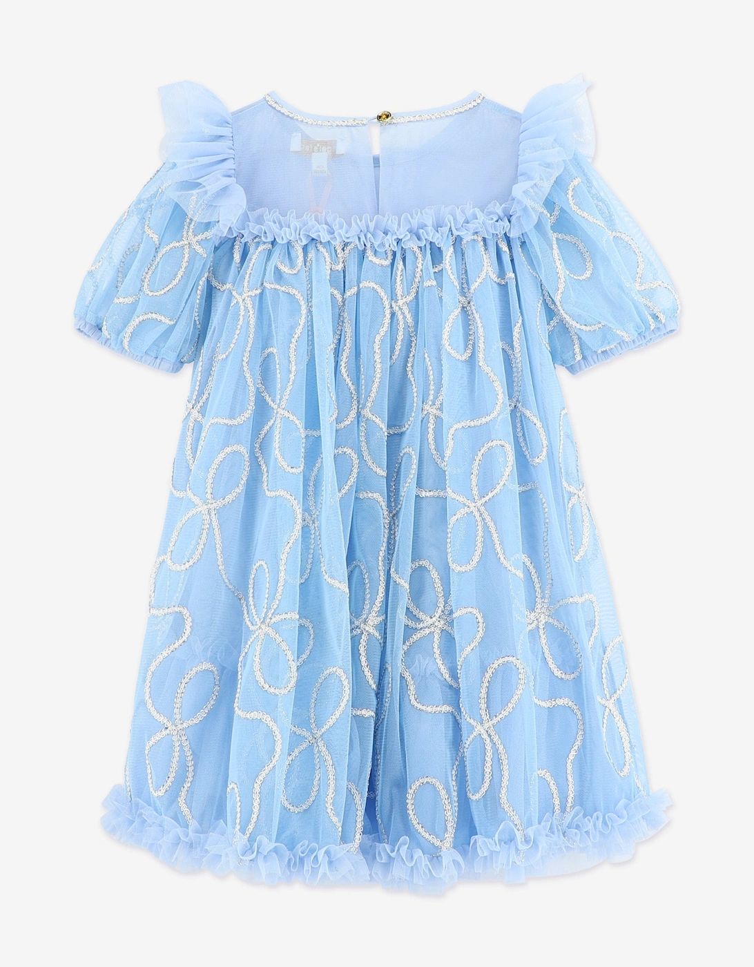 Angels Face Girls Isabella 3D Chain Tulle Dress in Blue