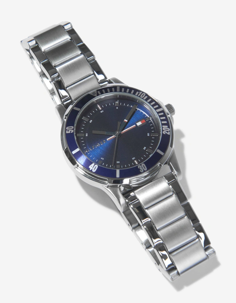 Boys Metal Strap Watch in Silver (34mm)