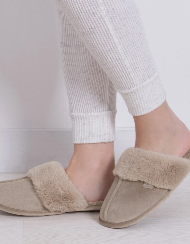 Toasties VELOUR MULE Slippers Womens Taupe