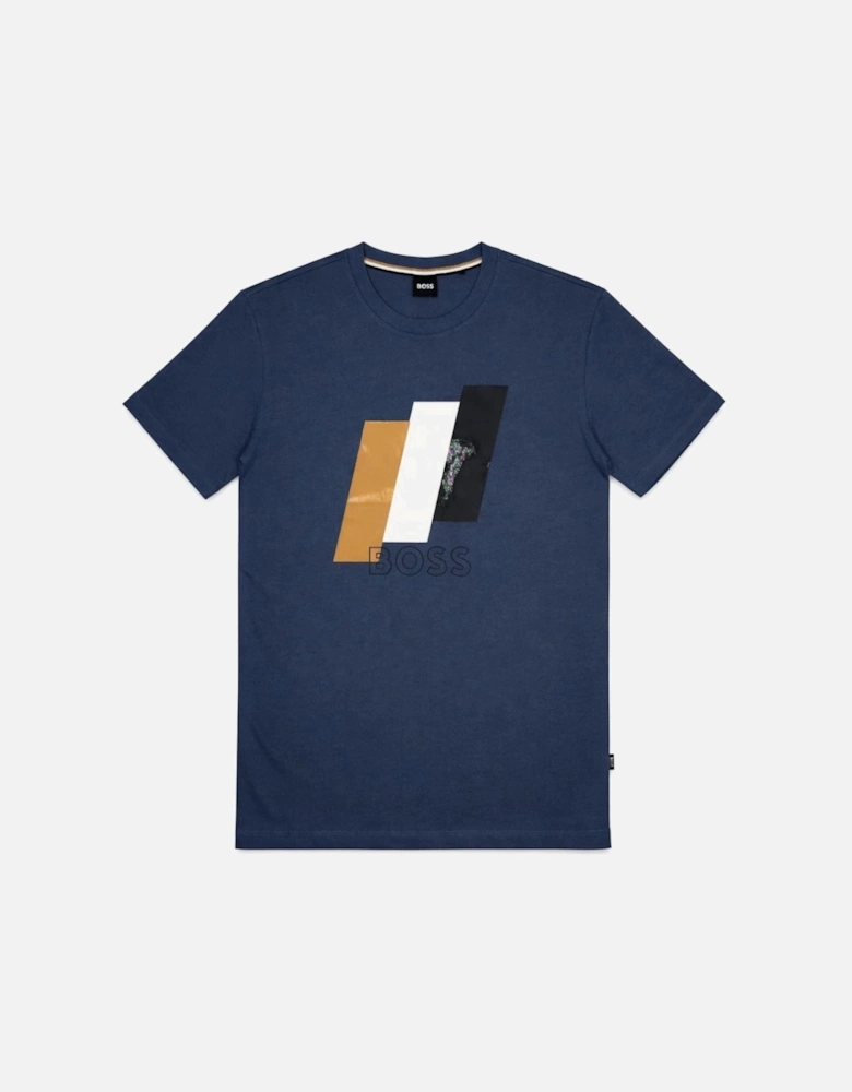 Distressed Tiburt Petrol Blue T-Shirt